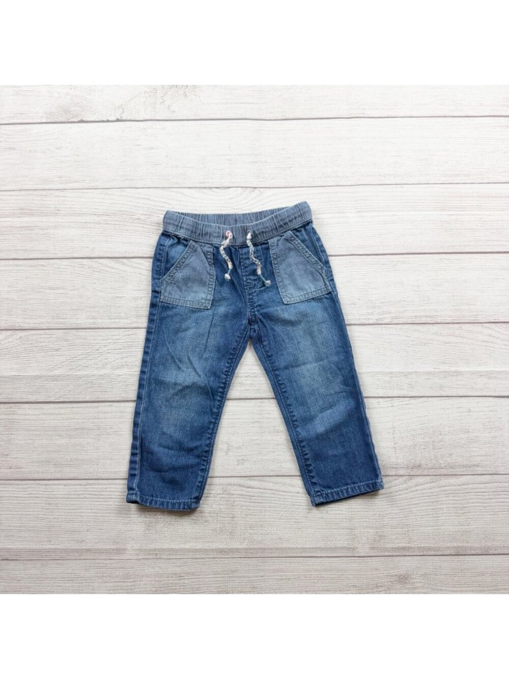 Gymboree Baby Blue Denim Jogger Pants Elastic Waist 18-24 Months